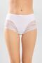 Women's Classic Cotton High Waist Laced Bato Panties 3 Pack White - 3