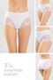 Women's Classic Cotton High Waist Laced Bato Panties 3 Pack White