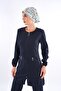 Almond Model Soft Lycra Zippered Navy Blue Surgical Doctor Nurse Uniform Suit - 2
