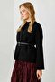 Trocape Collarless Black Stamped Jacket - 3