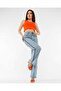 Women's Ice Blue High Waist Side Zipper Loose Leg Jeans Pants - 3