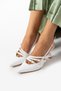 White Stiletto Patent Leather Women's Heeled Shoes Vegan Leather - Casual and Special Occasion Elegance - 3