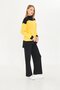 Oversize Knitwear Top and Bottom Tracksuit Set 1309 Black-Yellow - 4