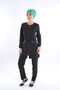 Almond Model Soft Lycra Zippered Black Doctor Nurse Surgical Uniform Set