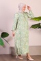 Women's Long Plus Size Mother's Dress Summer Islamic Clothing Water Green - 7