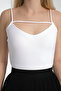 White Ottoman Piping Detailed Sling Blouse - 2