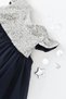 Silver Sequined Short Sleeve Navy Blue Tulle Skirt Baby Girl Dress - 4