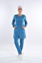 Zippered Petrol Blue Doctor Nurse Surgical Uniform Set