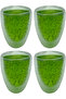 Double Walled Iced Coffee, Latte, Tea Cup Set -300 ml Glass Mug Set 4 Pieces 2221 - 2