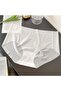 Set of 2 Ice Silk Non-Marking Seamless Ghost Thin Laser Cutting Micro Transparent High Waist Panties White - 4