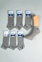 6-Piece Men's Gray Cotton Seasonal Breathable Booties Socks