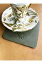 Coasters Square Green Color Genuine Leather Coasters (1 Piece) - 2