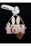 Wooden Toy Rabbit Camera, Sensory, Educational, Animal, Gift Toy - Baby Pink