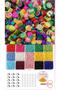 Aren 3mm 15 Colors Sand Beads and 25 Pieces Fimo Beads Making Set with Fruit Figures