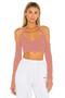 Women's Powder Halter Neck Silk Jersey Crop Top