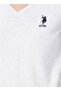 V-Neck Plain Ecru Women's Sweater Gtd02-bsk22 - 5