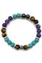 Natural Stone - Evil Eye Bracelet - Turquoise - Tiger Eye - Amethyst - Hematite - Unisex - 3