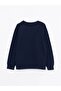 Lcw Kids Navy Blue Crew Neck Printed Long Sleeve Boys Sweatshirt - 2