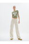 Cotton Short Sleeve College T-Shirt - Crew Neck Printed - 2