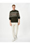 Half Turtleneck Sweater Ethnic Patterned Ribbed - 2