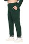 Women's Green Large Size Lapel Stripe Detailed Long Sleeve V-Neck Tracksuit Set with Elastic Waist - 2
