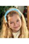 Luxury Shiny Stone Sequin Glitter Fancy Crown for Women and Children, Convex Spongey Turquoise Blue Crown - 2
