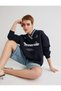 V-Neck Oversize Sweatshirt College Themed Printed