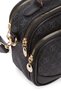 Women's Patterned Crisscross Straps Black Hand and Shoulder Bag - 7