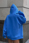 Cobalt Blue Unisex Soft Fabric Oversize Fit Fleece Hooded Sweatshirt Hoodie - 6