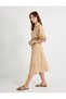 Midi Length Viscose Shirt Dress with Belt and Buttons - 2