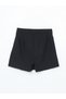 Alita City Lcw Vision Black Women's Flat Shorts Skirt with Zipper at the Waist - 6