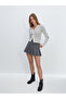 Alita City Lcw Vision Gray Plain Mini Women's Shorts Skirt with a Difference
