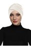 Velvet Cardigan Lined Cream Ready-To-Wear Turban Hijab Bonnet Suitable for Medical Use - 2