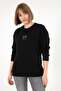 Men's Comfort Fit Crew Neck Black Basic Sweatshirt 50293420-Vr046 - 3
