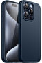 iPhone 15 Pro Case Velvet Launch Soft Liquid Silicone Camera Protected Cover Navy Blue - 2