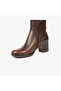 32031 Women's Brown Genuine Leather Heeled Boots - 3