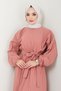 Terikoton Evening Dress - Fashion Elastic Waist Women's Dress 2683 Biscuit - 4