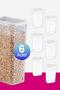 Set of 6 Skali Rectangular Storage Container White 3500 ml
