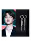 أقراط K-Pop Jimin الفردية ذات الريش المعدني