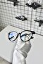 Kane Black Oval Round Bone Clear Tr90 Women Men Unisex Blue Screen Goggle Eyewear - 7
