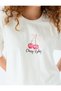 Cherry Printed Comfortable Fit Crew Neck Short Sleeve Crop T-Shirt - 5