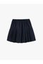 Elastic Waist Button Detailed Viscose Blended Pleated Skirt - 2