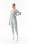 Checkerboard Print Crew Neck 2-Piece Velvet Pajamas Set - 6