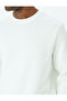 Long Sleeve Cotton Blended Textured Basic Crew Neck Sweatshirt - 5
