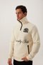 Men's Oversize Winter Stand Collar 3 Thread Pocket Ecru Sweatshirt - 3