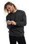 Men's 3 Thread Thick Karyoka Stitched Winter Loose Anthracite Sweatshirt - 3