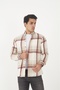 Beige Color Long Sleeve Slim Fit Men's Lumberjack Shirt - 4