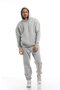Men's 3 Thread Cotton Fleece Oversize Hooded Sweatshirt with Kangaroo Pocket in Gray - 4