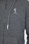 Men's Winter Cardigan Skeleton Pattern Zippered 3 Thread Anthracite Sweatshirt - 2