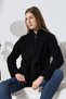 Women's Black Color Standard Fit Full Zipper Fleece - 3